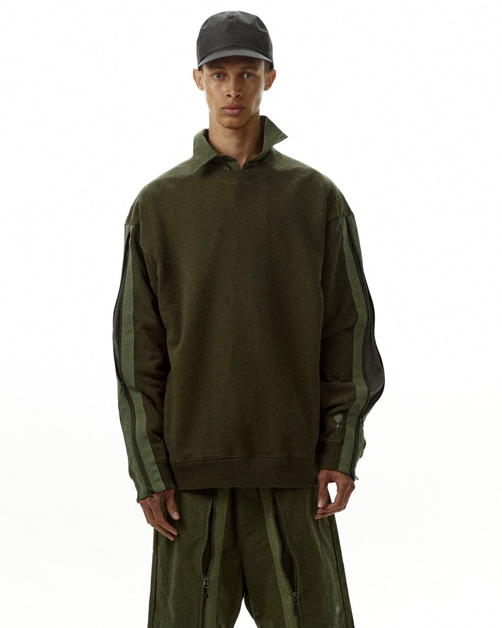 【D-VEC×ALMOSTBLACK】COTTON FLEECE LONG SHIRT