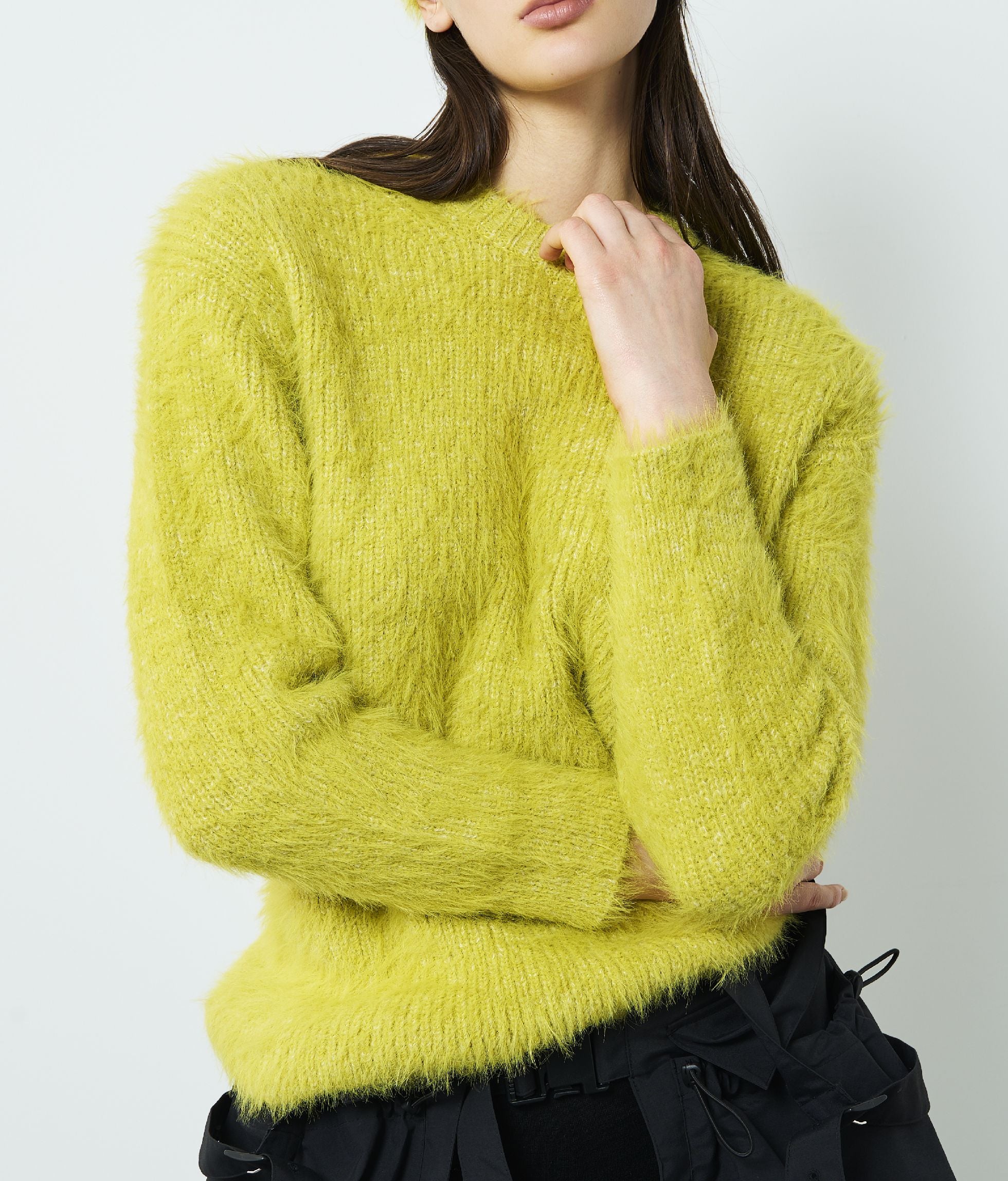 W'S SHAGGY MOHAIR KNIT CREW