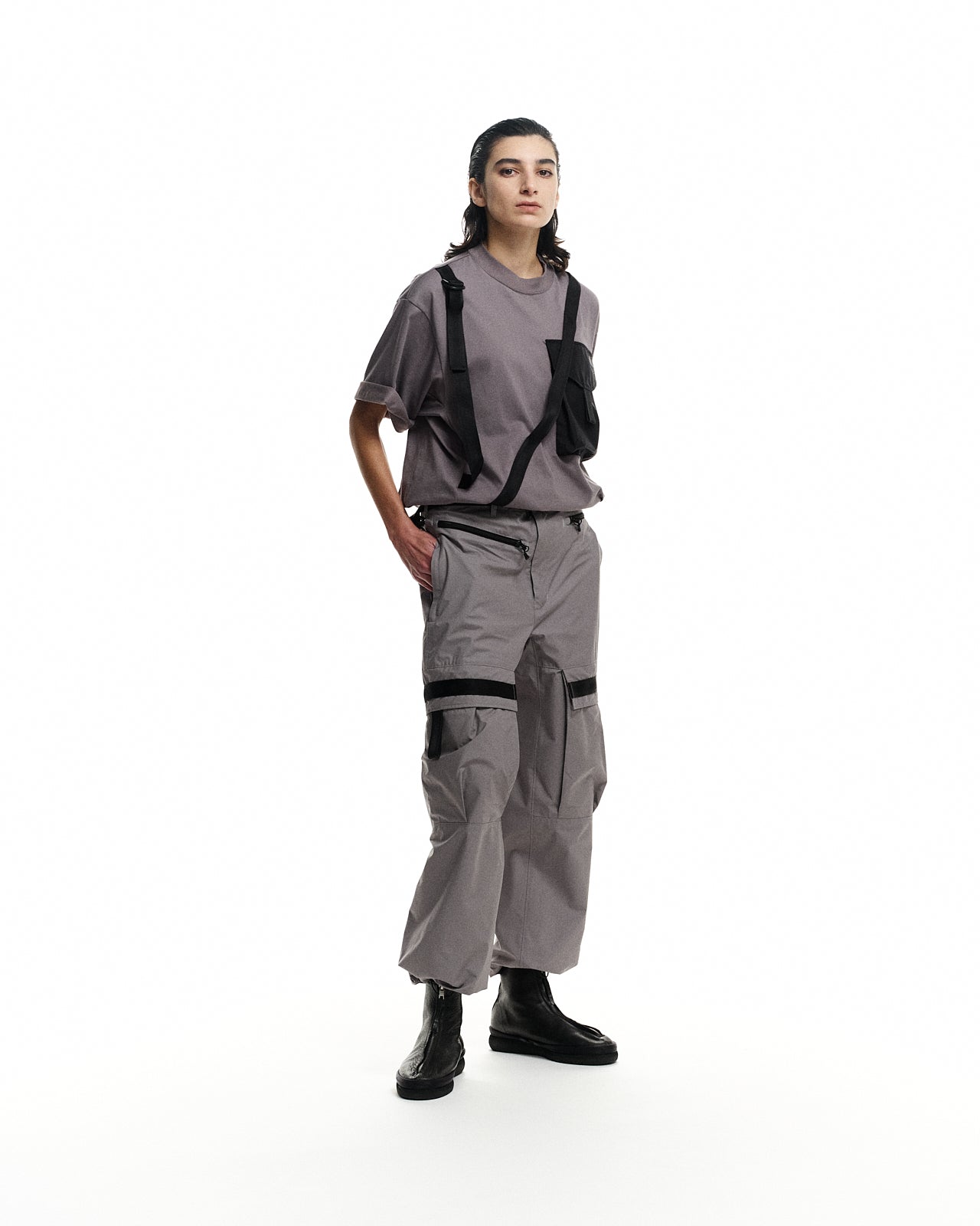 【D-VEC×ALMOSTBLACK】HYBRID PLATING COTTON POLYESTER T-SHIRT