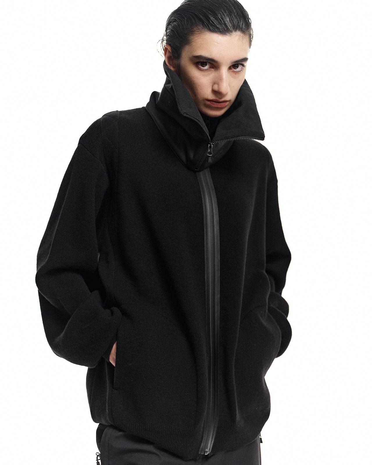 【D-VEC×ALMOSTBLACK】CASHMERE DRIVER'S KNIT