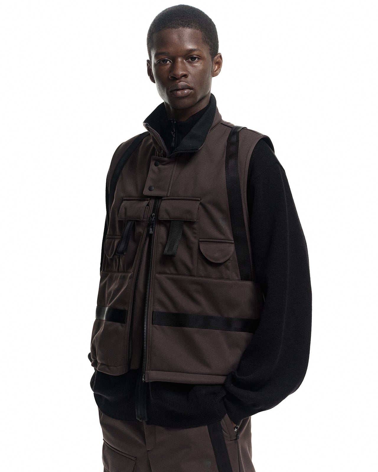 【D-VEC×ALMOSTBLACK】WINDSTOPPER BACK FLEECE 3L VEST
