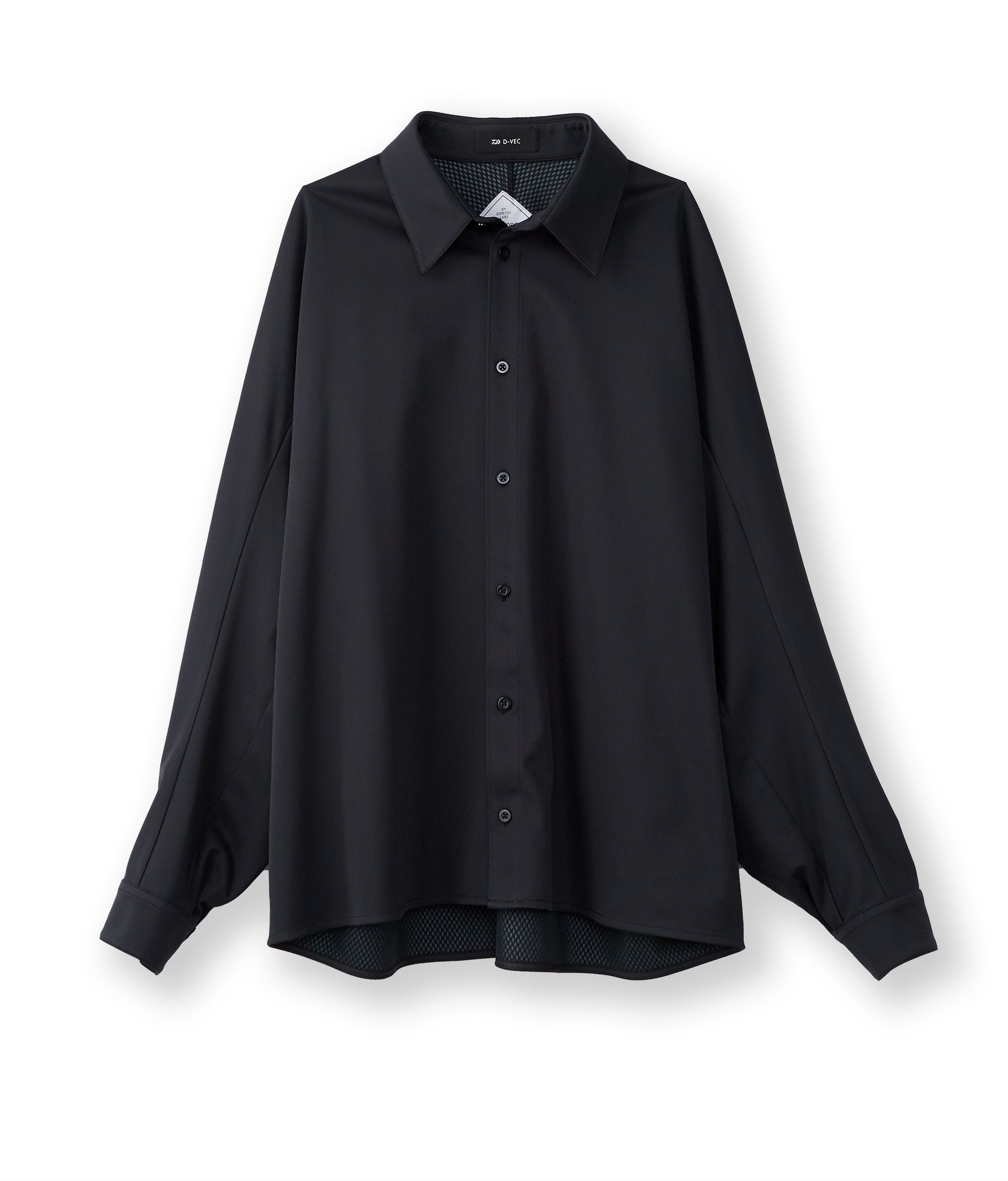 Vtwelve ポリエステルシャツ ブラック WIND STOPPER SOFT SHELL L/S SHIRT ロングスリーブシャツ