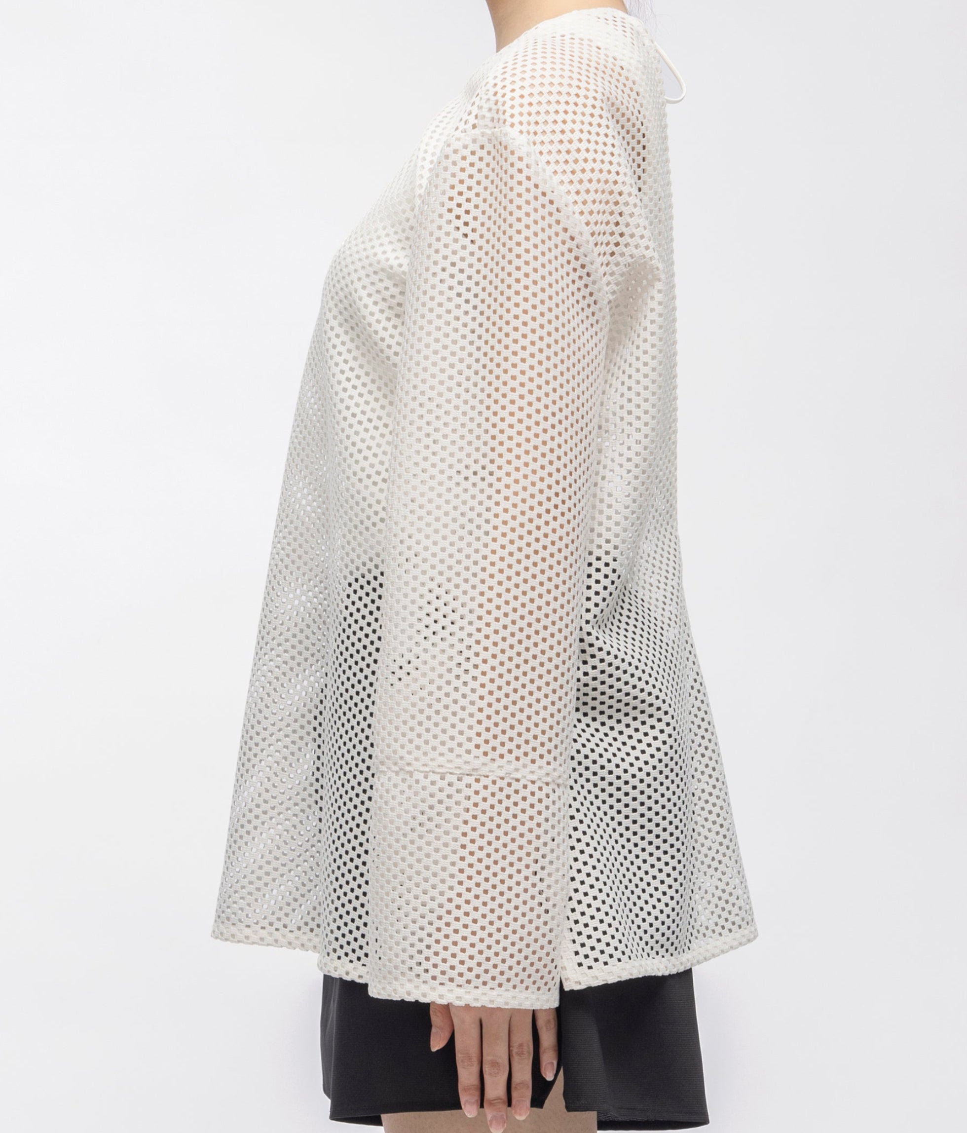 W'S PL MESH L/S BLOUSE