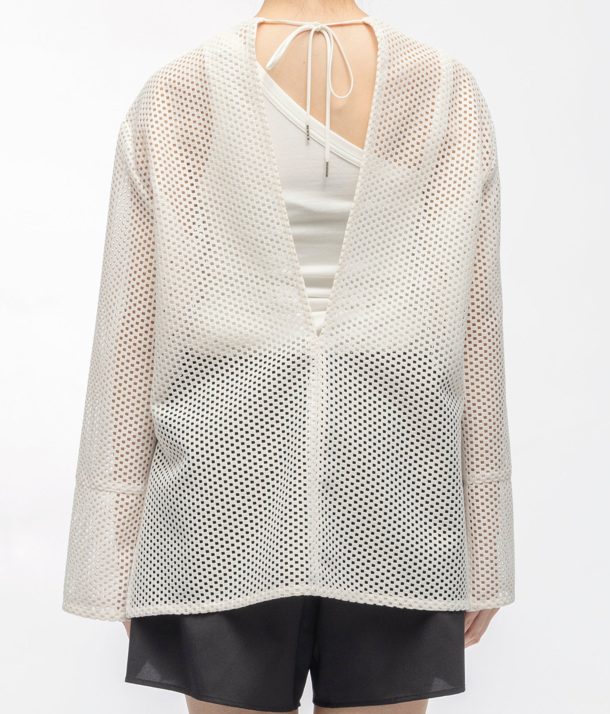 W'S PL MESH L/S BLOUSE