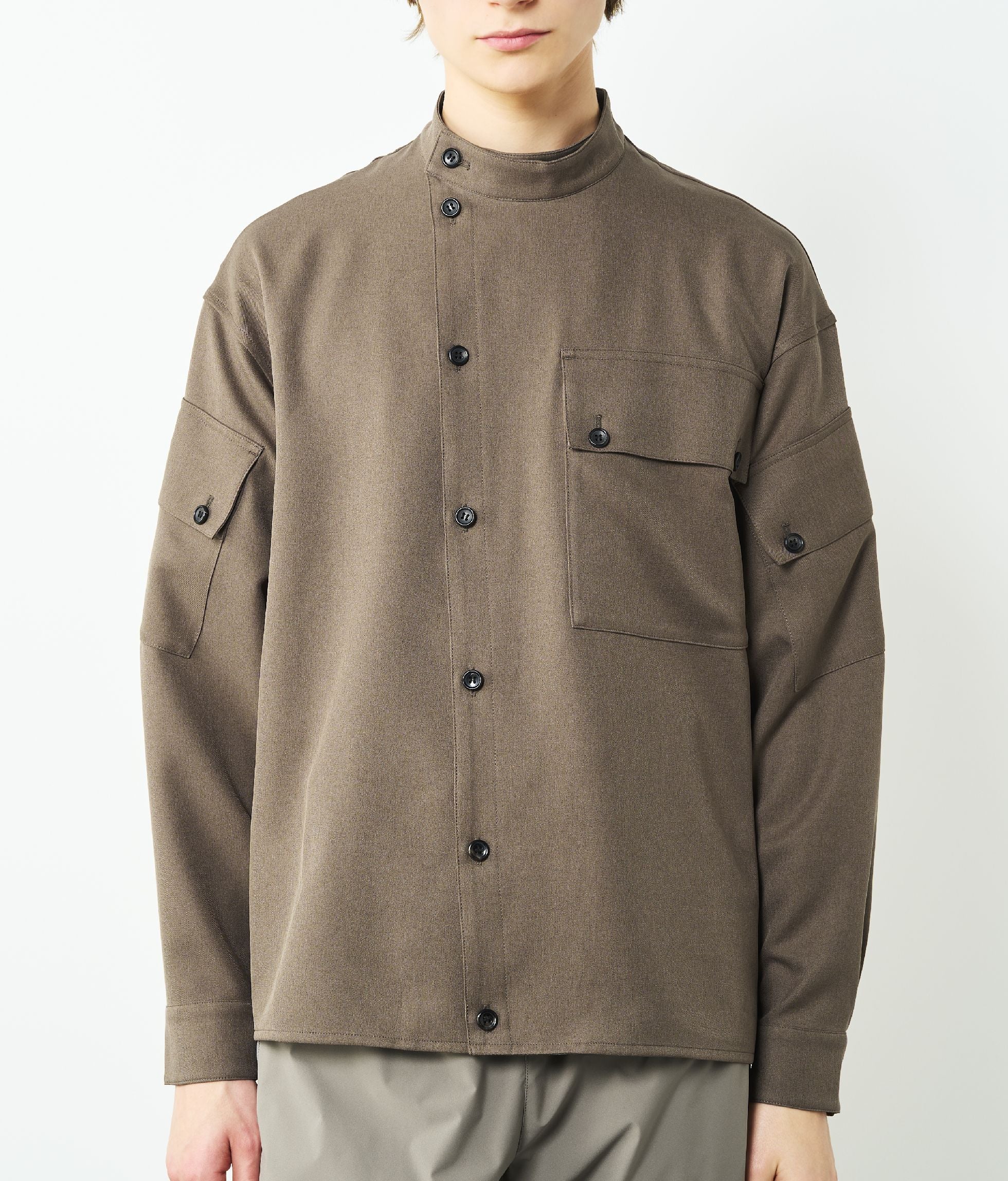 WR PL ST. BAND COLLAR SHIRT