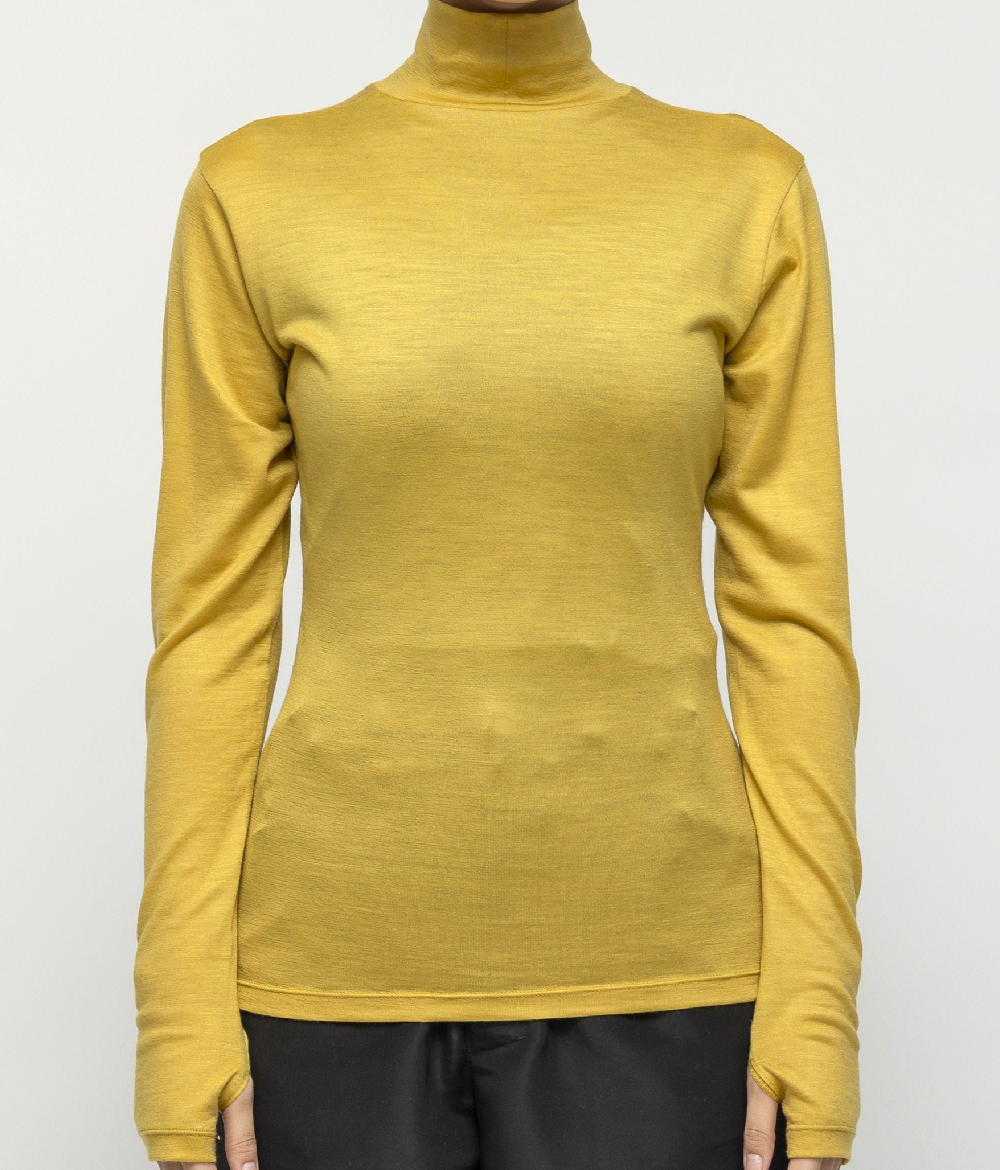 WOOL JERSEY HIGH-NECKED L/S TEE