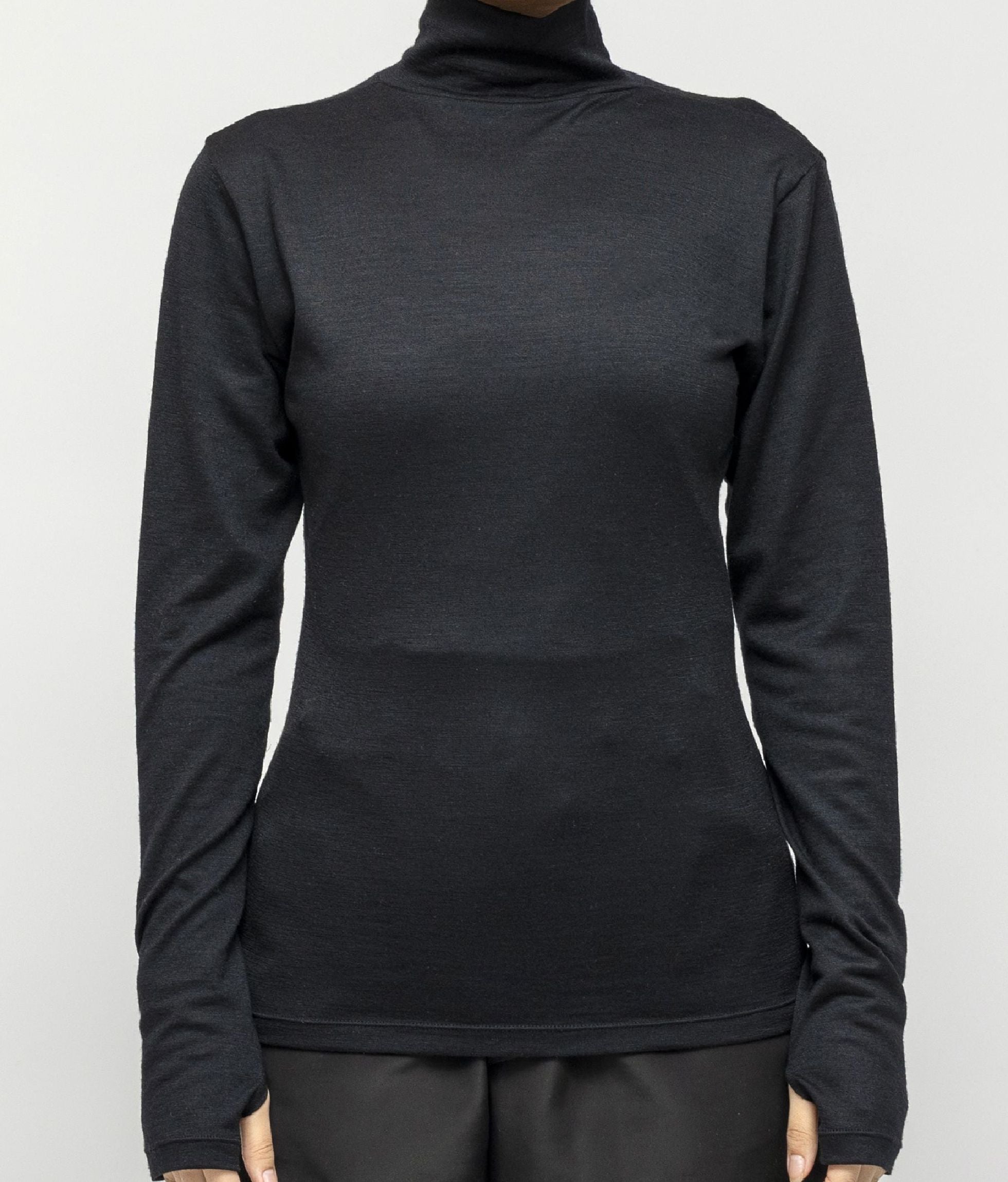 WOOL JERSEY HIGH-NECKED L/S TEE