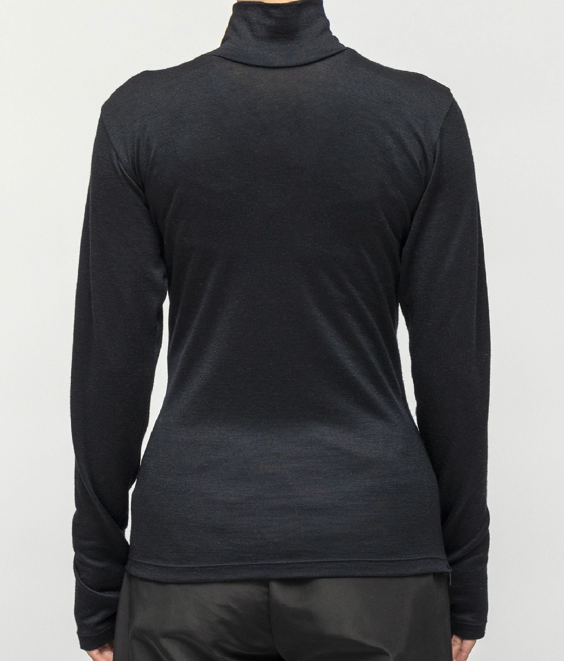 WOOL JERSEY HIGH-NECKED L/S TEE