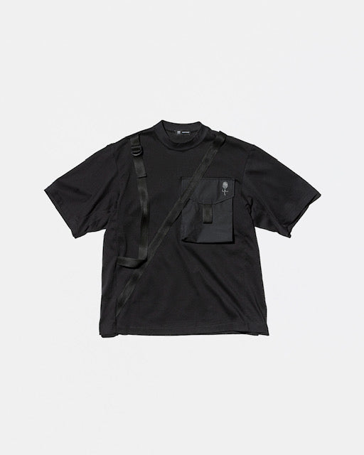 【D-VEC×ALMOSTBLACK】HYBRID PLATING COTTON POLYESTER T-SHIRT