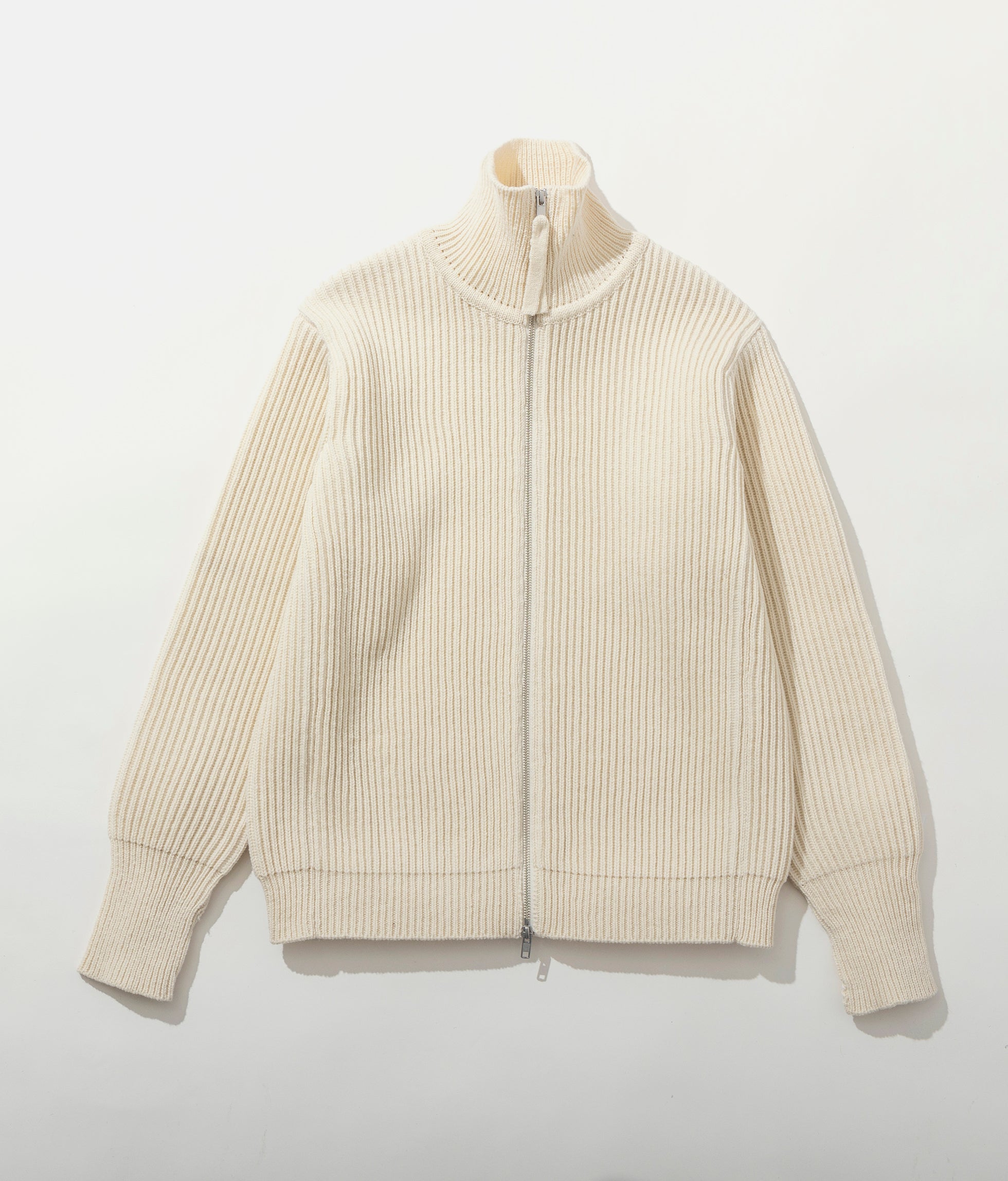 FISHERMANS KNIT ZIP-UP JACKET